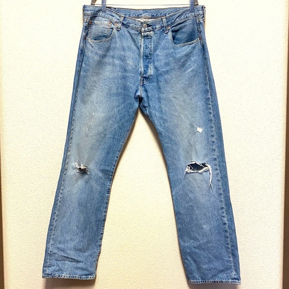 Levi's Other - Light wash LEVI 501 distressed jeans Men’s sz 38/32